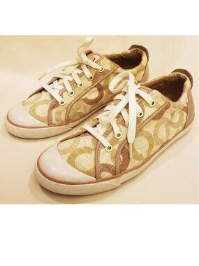 Coach Women's Sneakers/Shoes Sz.-10B Brown/Tan Coach Signature Pattern
